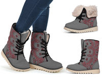 Women's Winter Boots - B3 Gray And Red