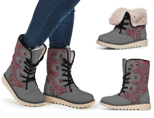 Women's Winter Boots - B3 Gray And Red