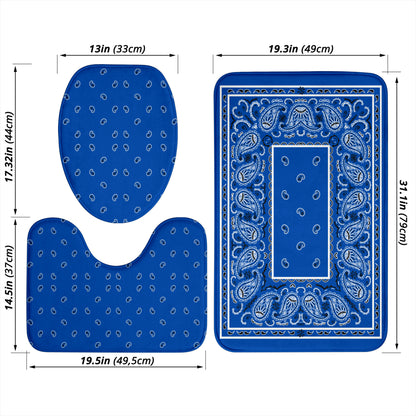 Bathroom Set - OG Blue Bandana 3 Pieces