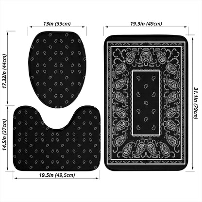 Bathroom Set - OG Black Bandana 3 Pieces