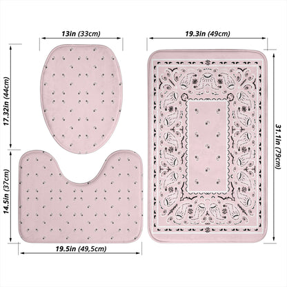 Bathroom Set - Lt Pink Bandana 3 Pieces