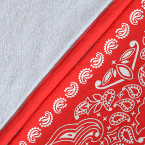 Ultra Plush 2 White on Red Bandana Throw Blanket