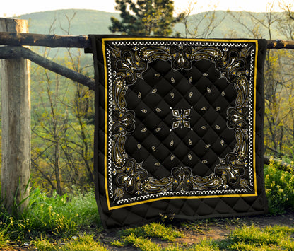 Quilt 5 Black Gold Bandana Quilt