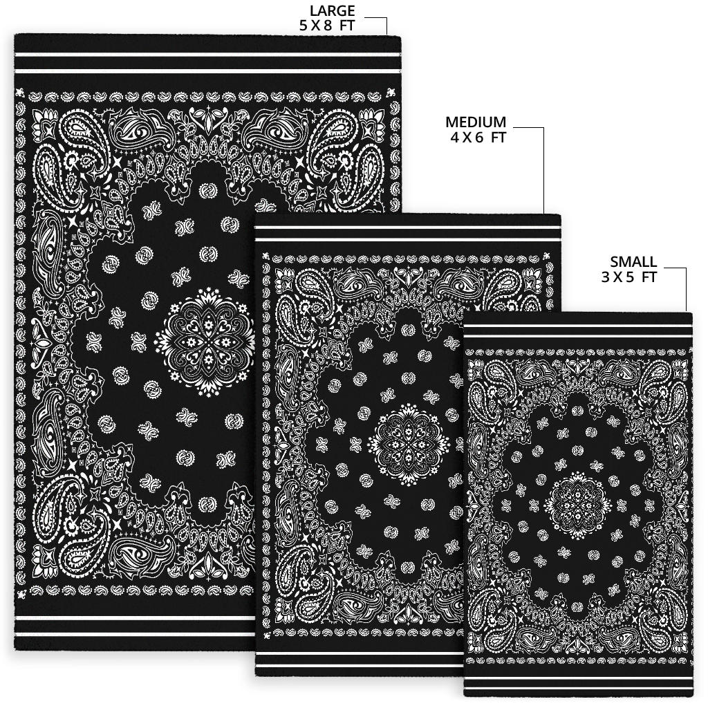 Area Rug One - White on Black
