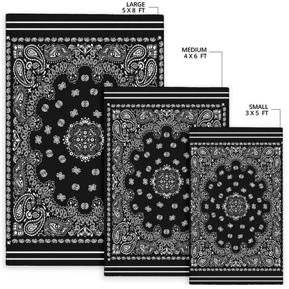 Area Rug One - White on Black