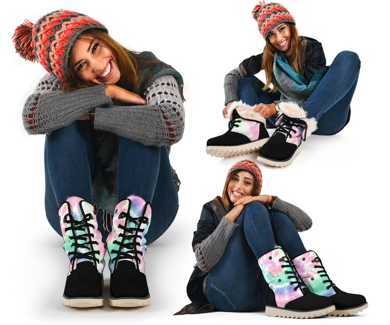 Women's Winter Boots - Pink Pastel w Black Toes