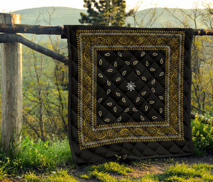 Quilt 4 Gold White and Black Bandana Quilt
