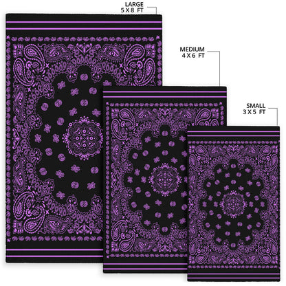 Area Rug One - Magenta on Black