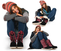 Women's Winter Boots - Bandana3 Maroon & Black