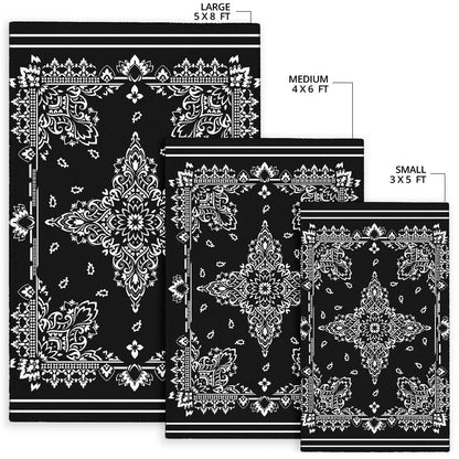 Area Rug Two - White on Black