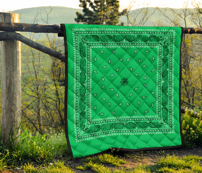 Quilt 4 Black on Green Bandana Quilt