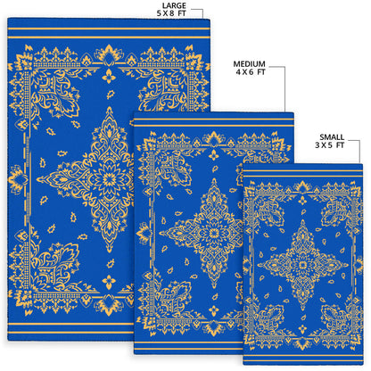Area Rug Two - Peach on Cobalt