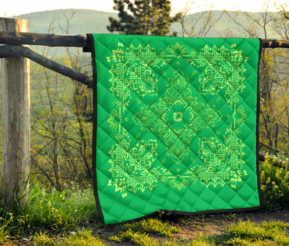 Quilt 3 Lime Green on Green Bandana Quilt