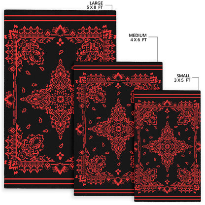 Area Rug Two - Red on Black
