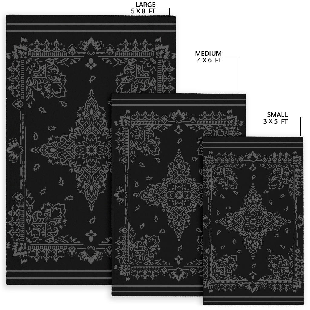 Area Rug Two - Gray on Black