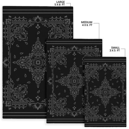 Area Rug Two - Gray on Black