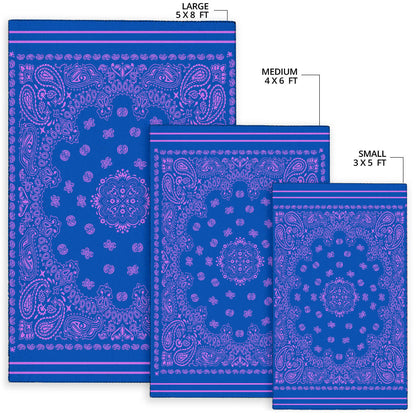 Area Rug One - Magenta on Cobalt