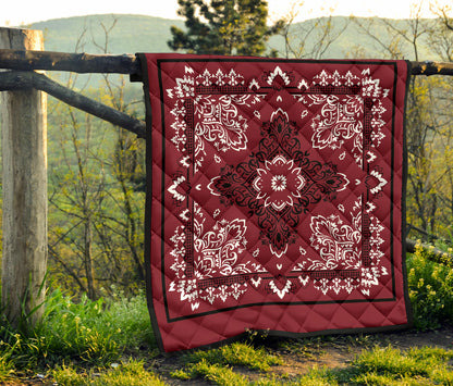 Quilt 3 Black White Maroon Bandana Quilt