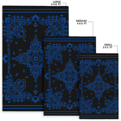 Area Rug Two - Cobalt on Black