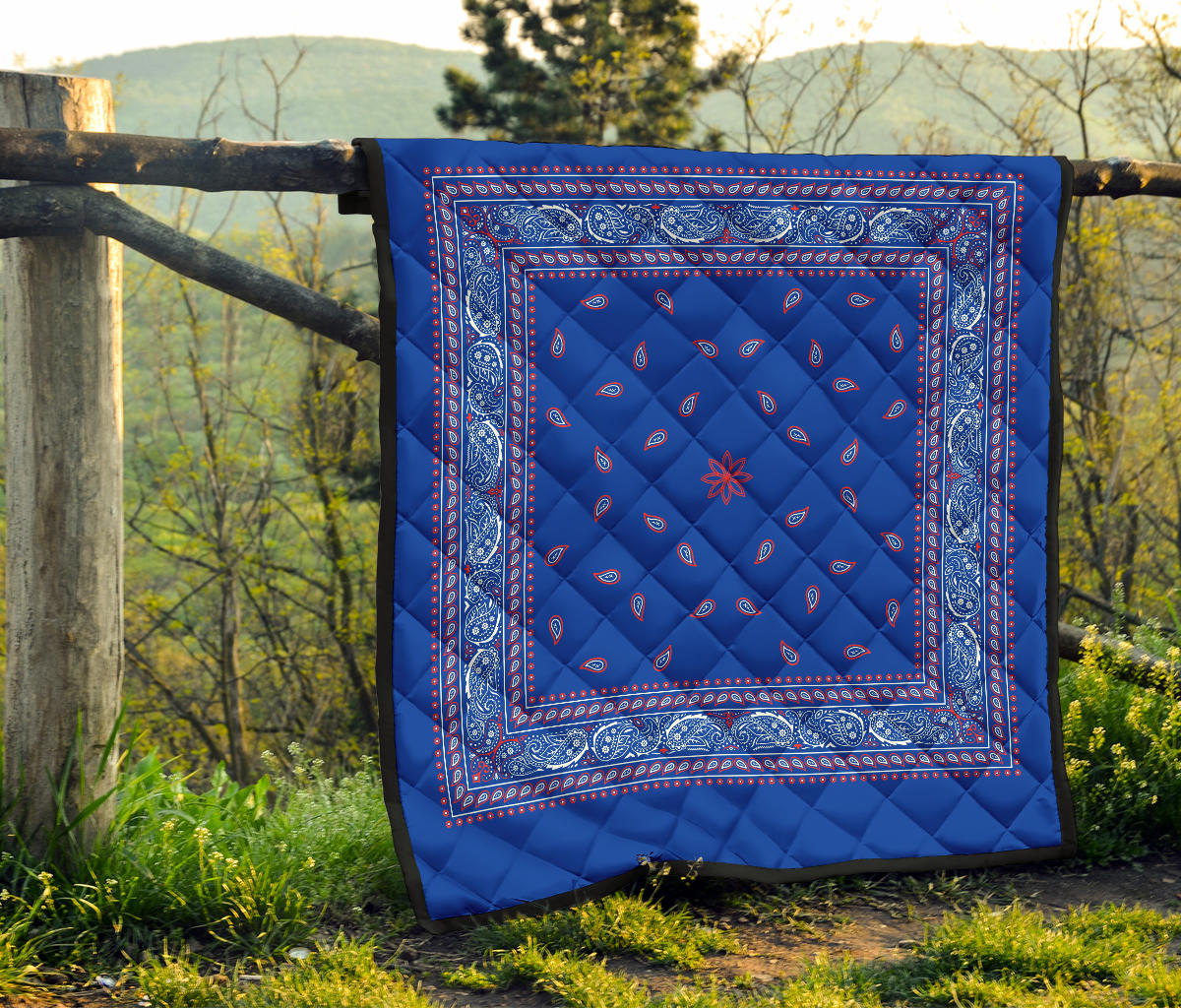 Quilt 4 Red White Blue Bandana Quilt Plain