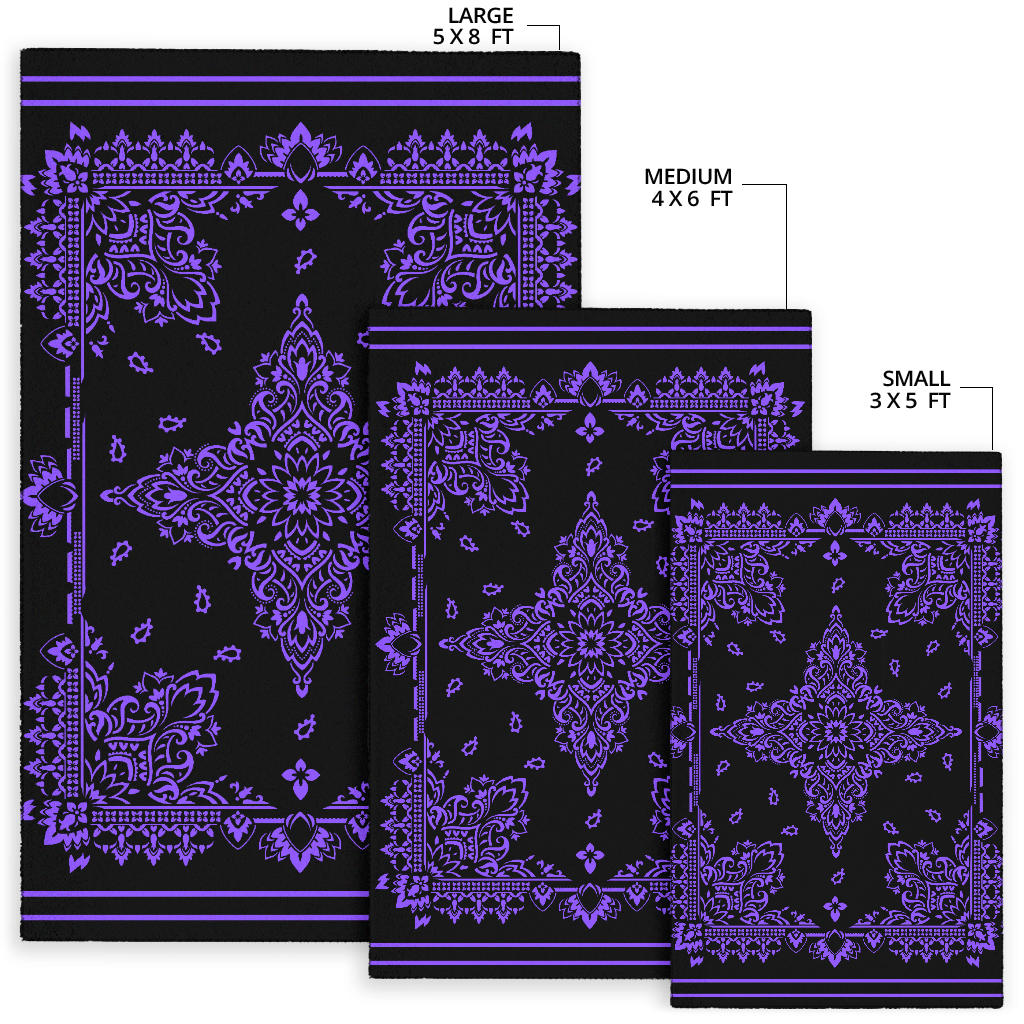 Area Rug Two - Purple On Black