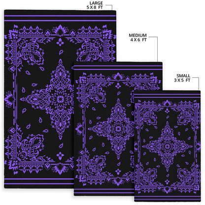 Area Rug Two - Purple On Black