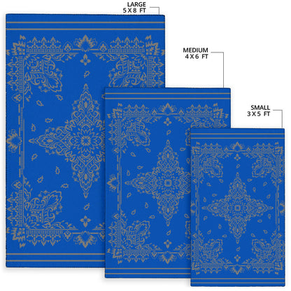 Area Rug Two - Gray on Cobalt