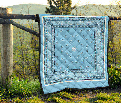 Quilt 4 White and Black Lt Blue Bandana Quilt