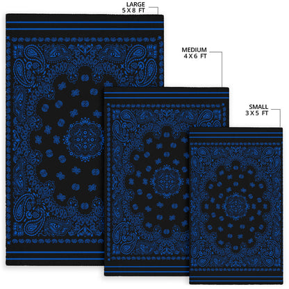 Area Rug 1 - Cobalt on Black