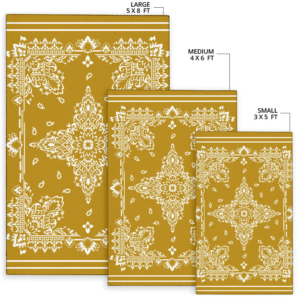 Area Rug Two - White on Gold