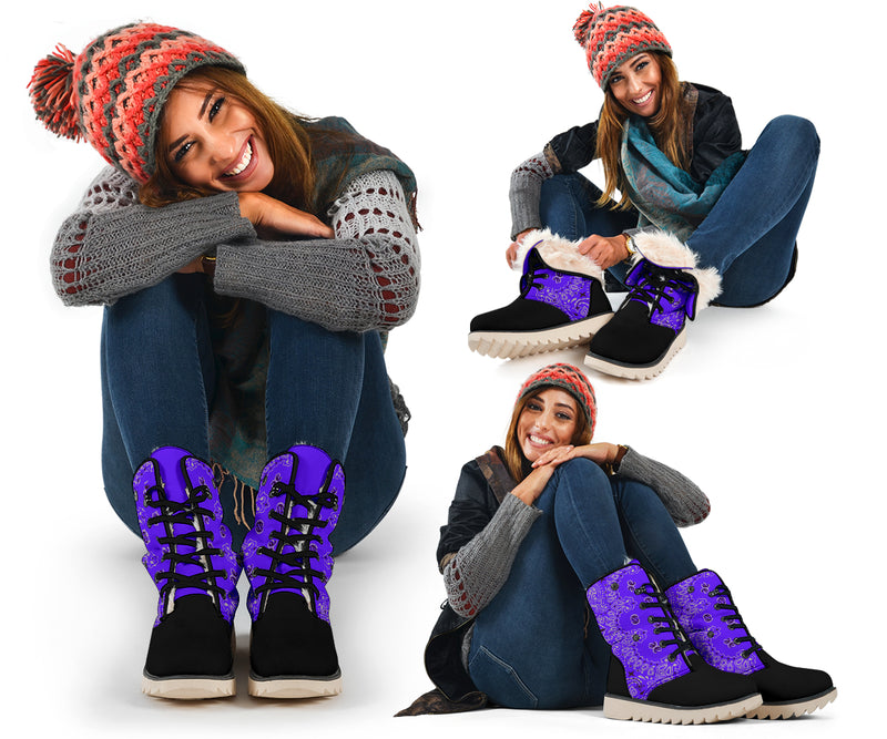 Women's Winter Boots - Purple and Black