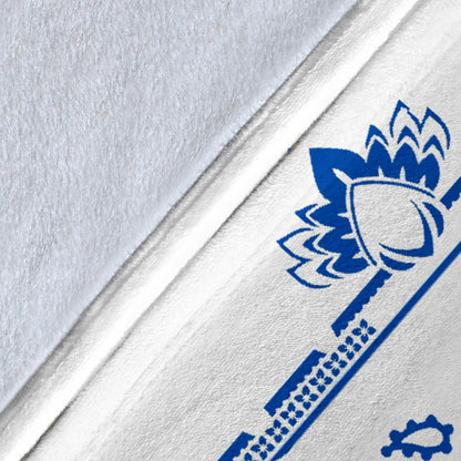 Ultra Plush 3 Blue on White Bandana Throw Blanket