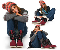 Women's Winter Boots - B3 Black & Maroon