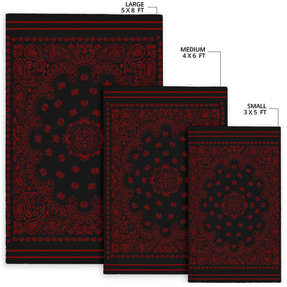Area Rug One - Maroon on Black