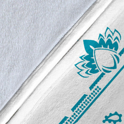 Ultra Plush 3 Teal on White Bandana Throw Blanket