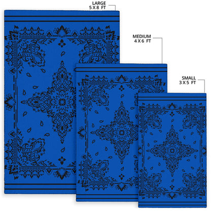 Area Rug Two - Black on Cobalt