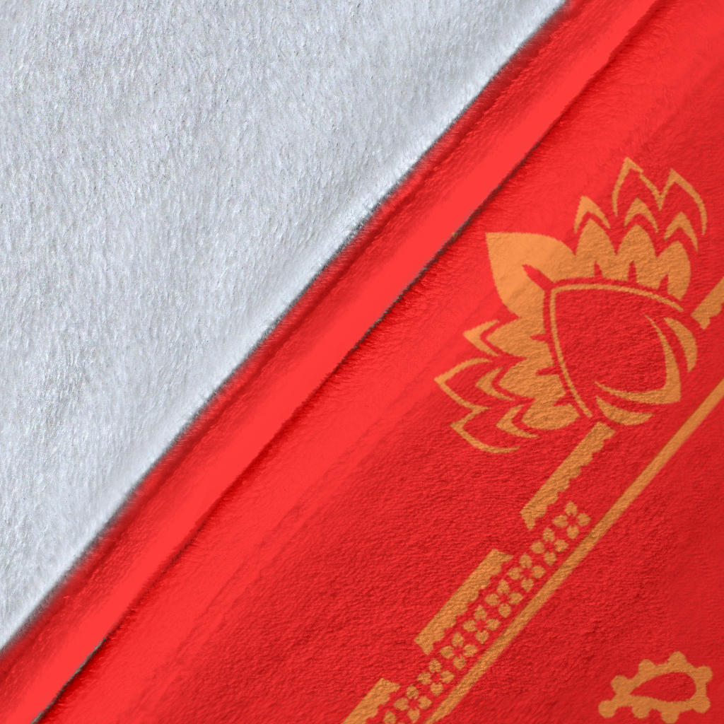 Ultra Plush 3 Orange on Red Bandana Throw Blanket