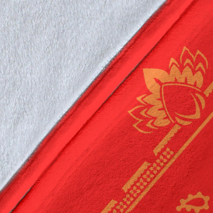 Ultra Plush 3 Orange on Red Bandana Throw Blanket