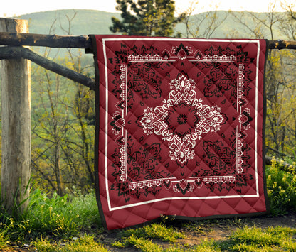 Quilt 3 - White Black on Maroon Bandana Quilt