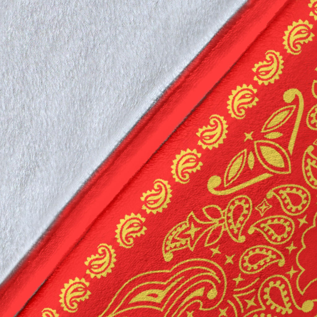 Ultra Plush 2 Yellow on Red Bandana Throw Blanket