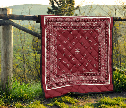 Quilt 4 Black White Maroon Bandana Quilt