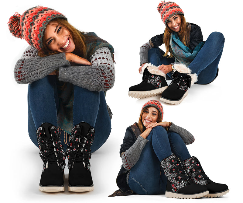 Women's Winter Boots - Black Bandana 3