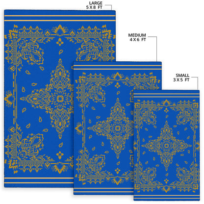 Area Rug Two - Gold on Cobalt