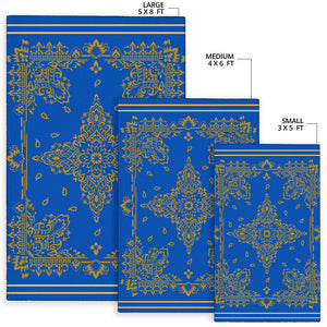 Area Rug Two - Gold on Cobalt