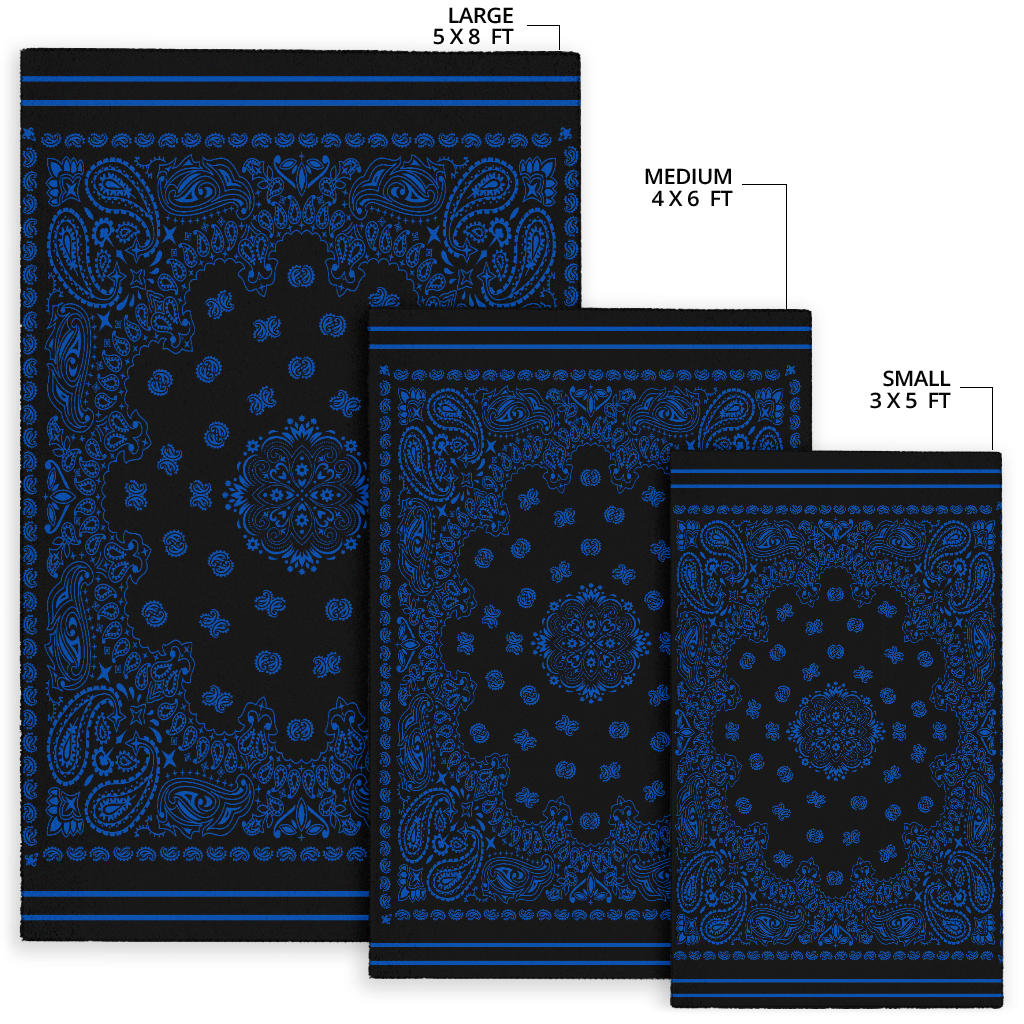 Area Rug 1 - Cobalt on Black
