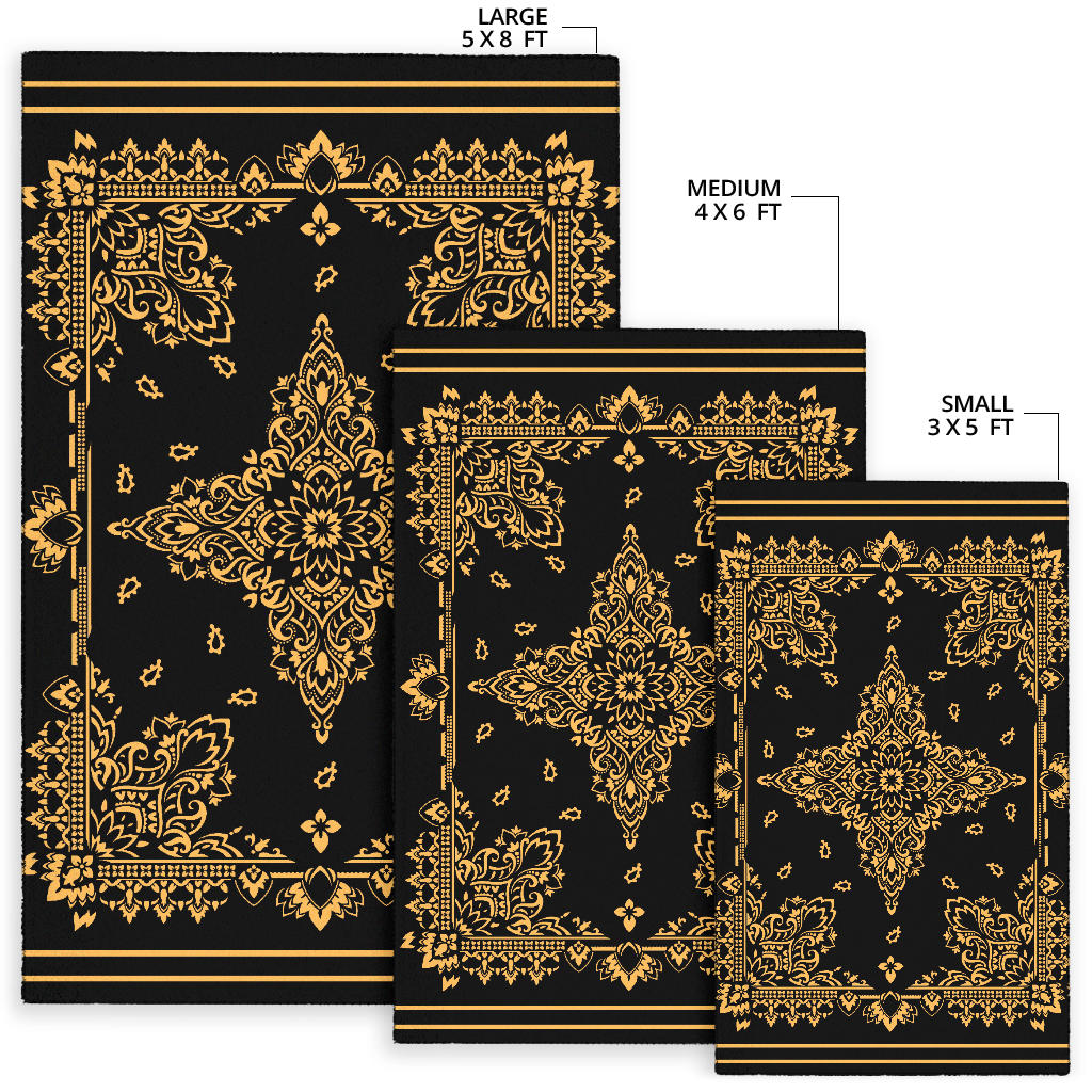 Area Rug Two - Peach on Black