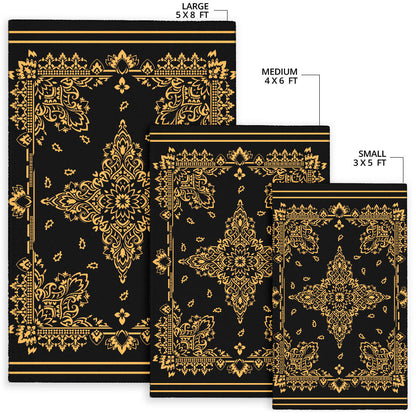 Area Rug Two - Peach on Black