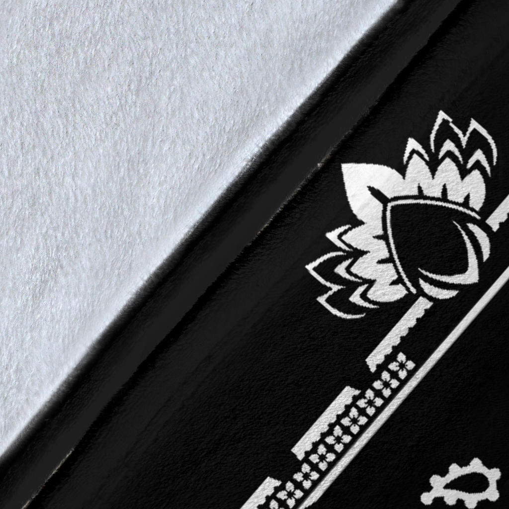 Ultra Plush 3 White on Black Bandana Throw Blanket