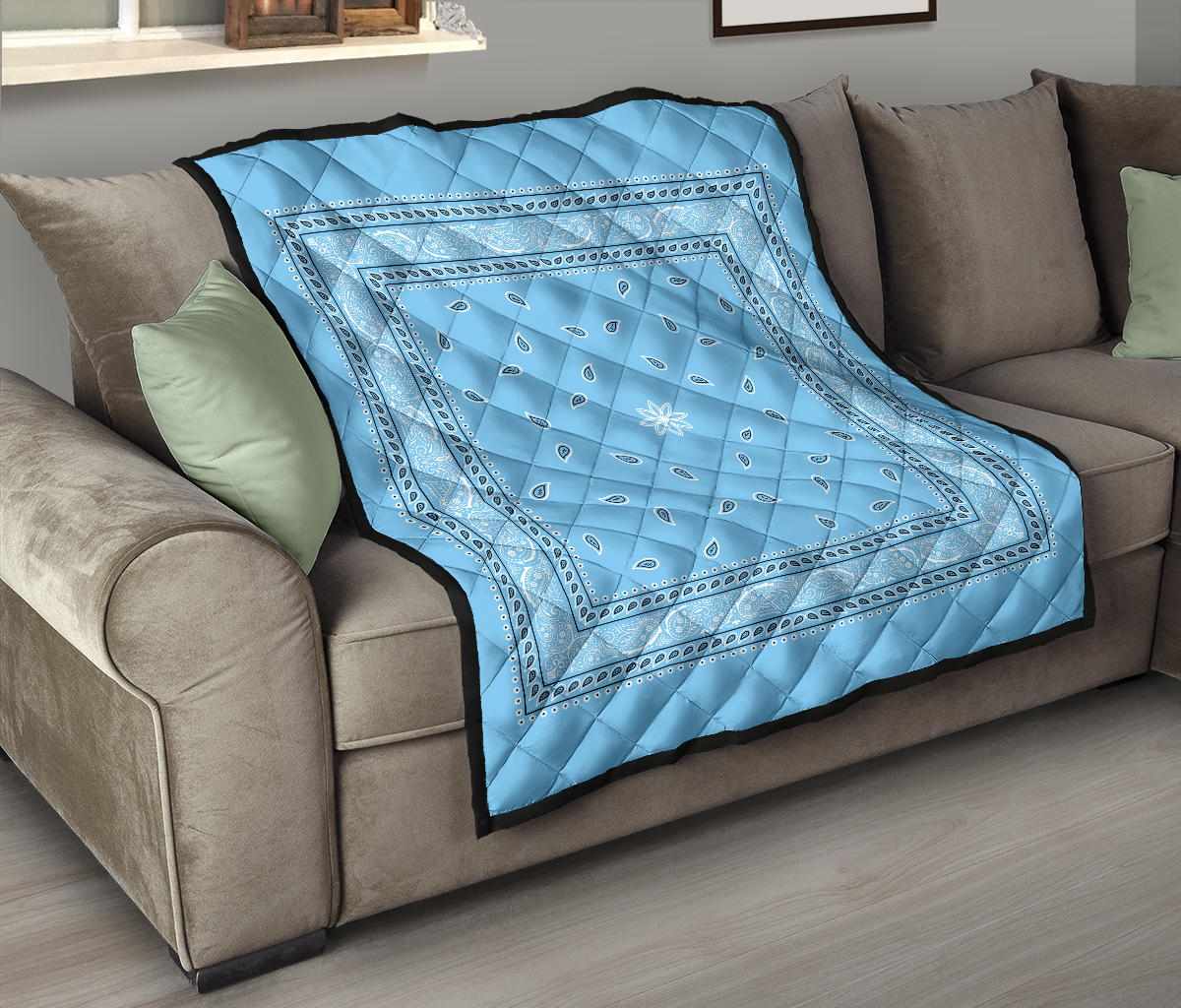 Quilt 4 Lt Blue and White Bandana Quilt