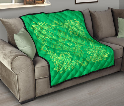 Quilt 3 Lime Green on Green Bandana Quilt